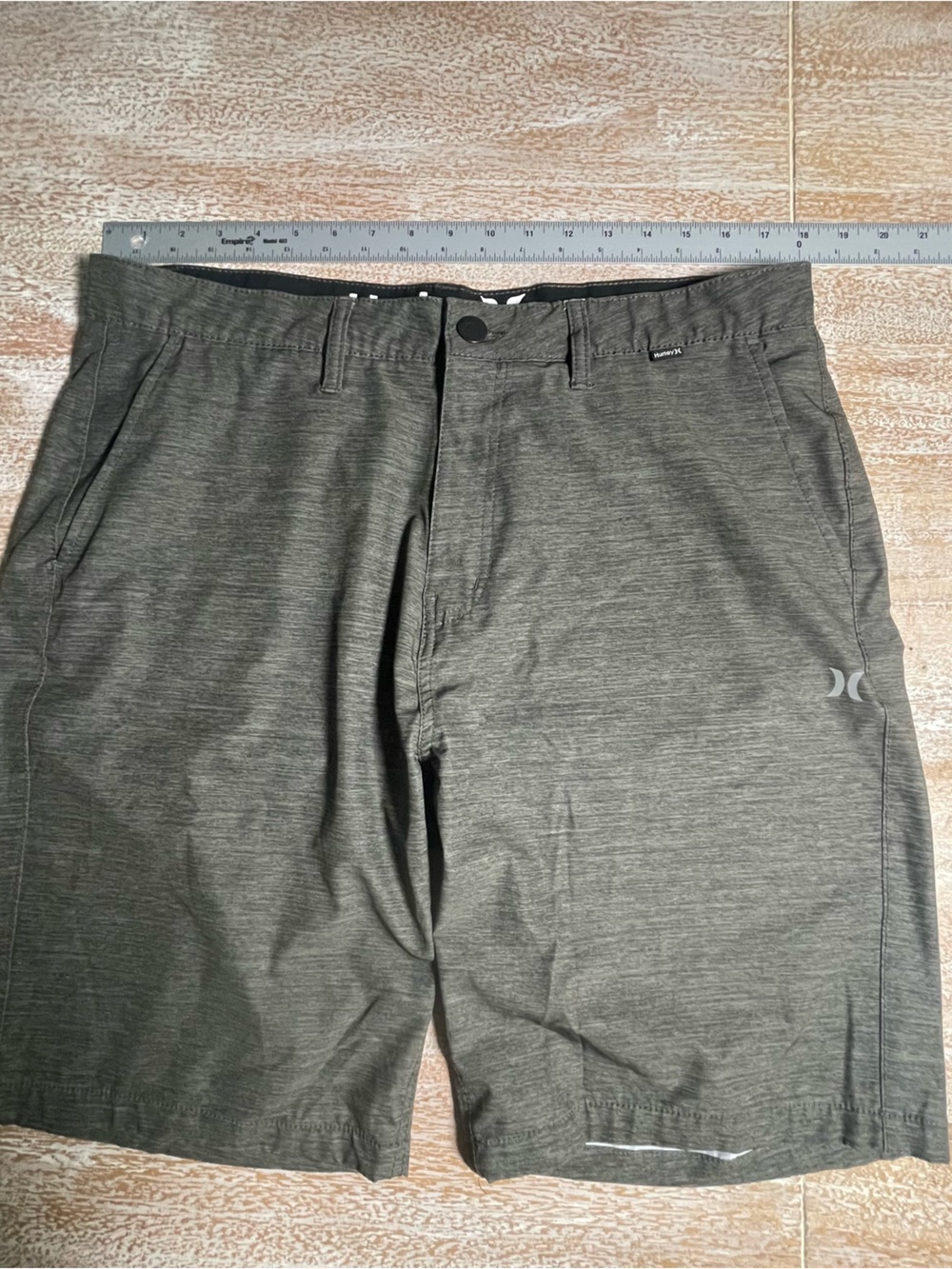 Hurley Men's Olive Walk Shorts with Subtle Logo
